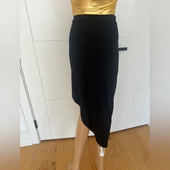 Classic Black Wrap Midi Skirt - Picture 3 of 4